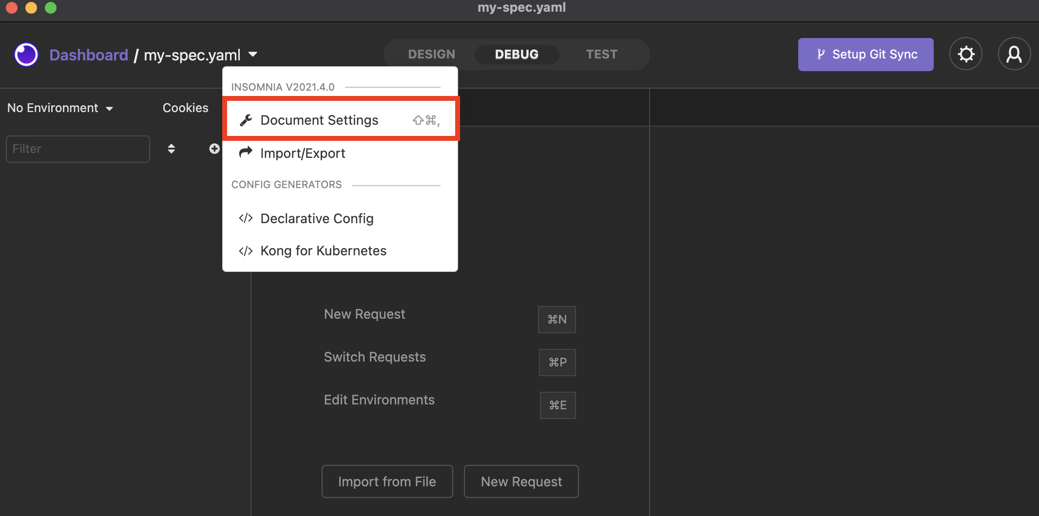 Access client certificate settings via Document or Collection Settings.